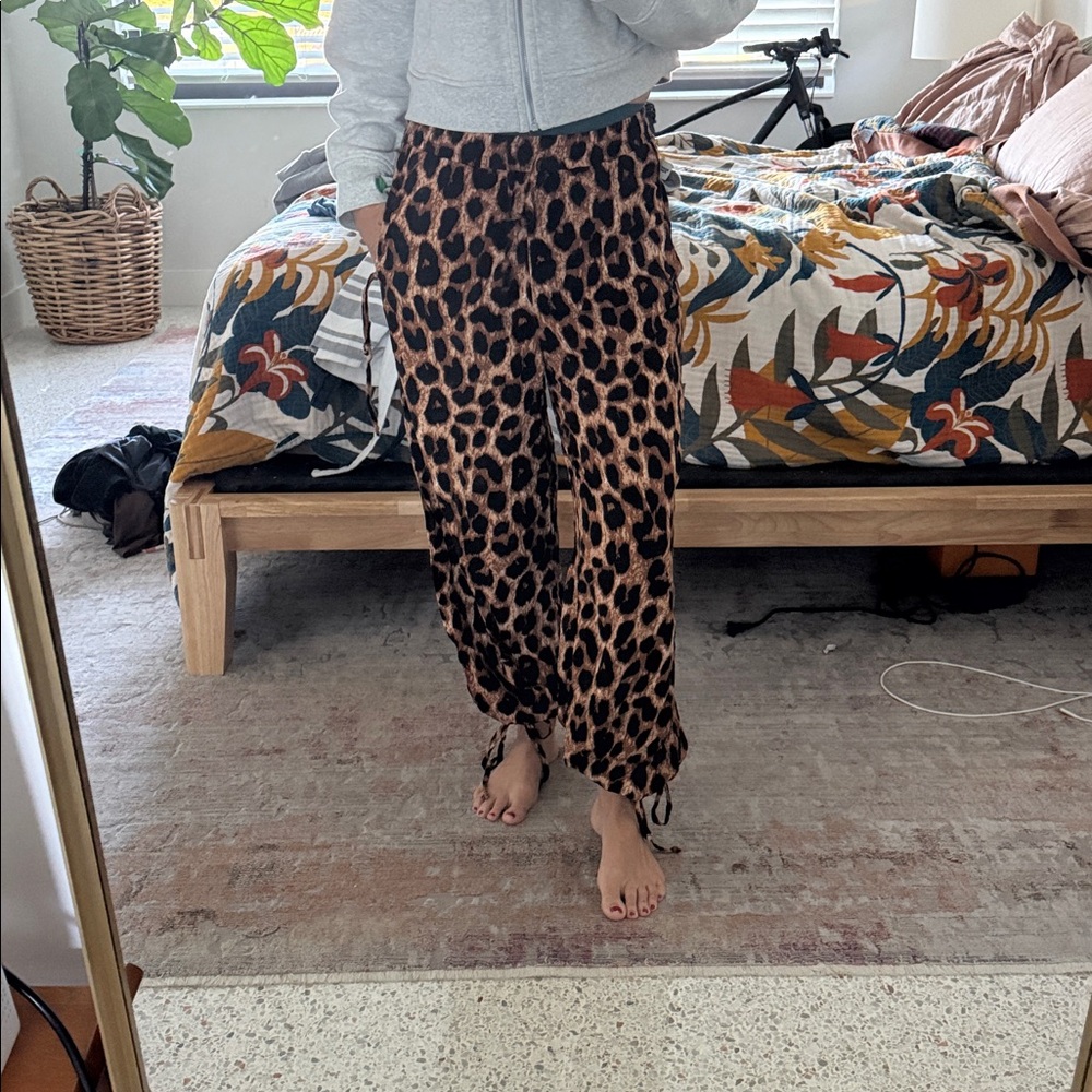 Leopard Print cotton Women's Pants